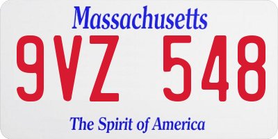 MA license plate 9VZ548