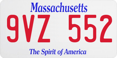 MA license plate 9VZ552