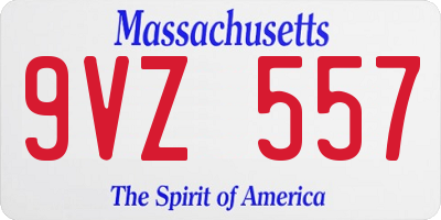 MA license plate 9VZ557