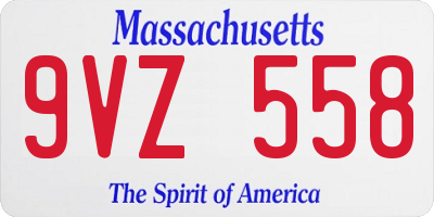 MA license plate 9VZ558