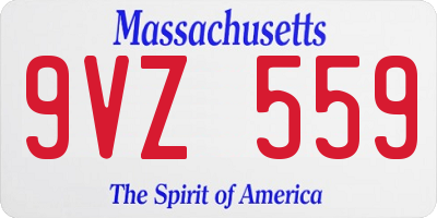 MA license plate 9VZ559