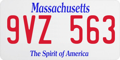 MA license plate 9VZ563