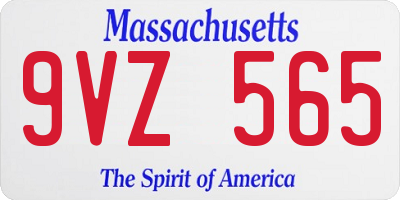 MA license plate 9VZ565