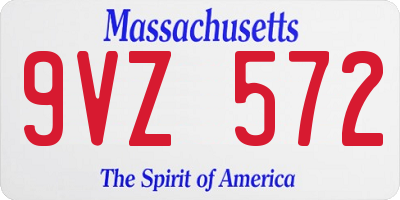 MA license plate 9VZ572