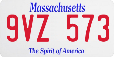 MA license plate 9VZ573