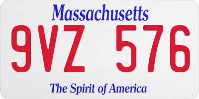 MA license plate 9VZ576