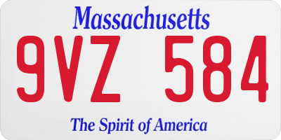 MA license plate 9VZ584