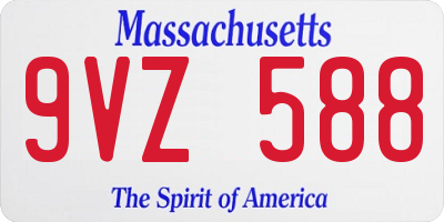 MA license plate 9VZ588