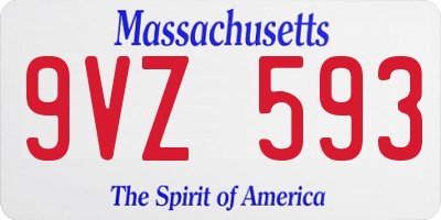 MA license plate 9VZ593