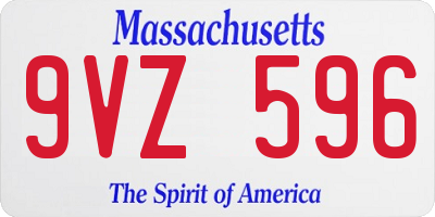 MA license plate 9VZ596