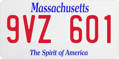 MA license plate 9VZ601