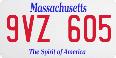 MA license plate 9VZ605
