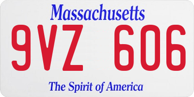 MA license plate 9VZ606