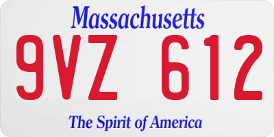 MA license plate 9VZ612