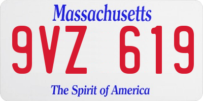 MA license plate 9VZ619