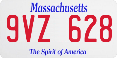 MA license plate 9VZ628