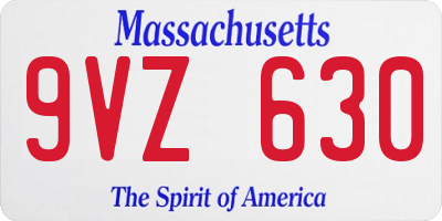 MA license plate 9VZ630