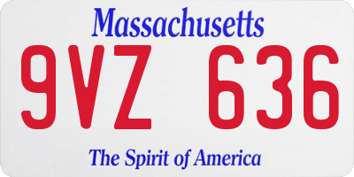 MA license plate 9VZ636