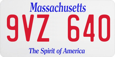 MA license plate 9VZ640