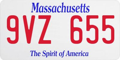 MA license plate 9VZ655