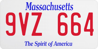 MA license plate 9VZ664