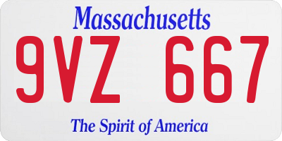 MA license plate 9VZ667