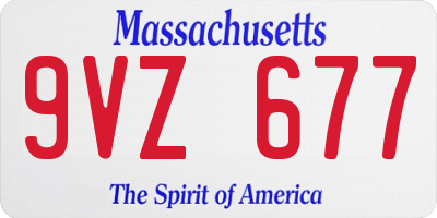 MA license plate 9VZ677