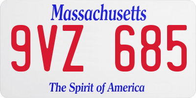 MA license plate 9VZ685