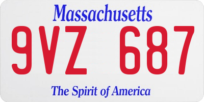 MA license plate 9VZ687