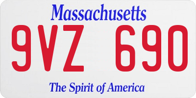 MA license plate 9VZ690