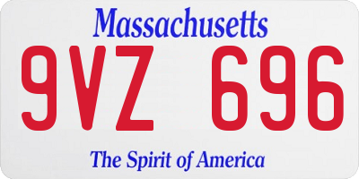 MA license plate 9VZ696