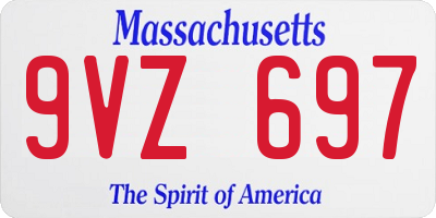 MA license plate 9VZ697