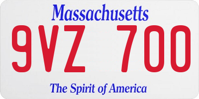 MA license plate 9VZ700