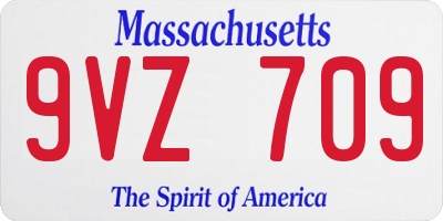 MA license plate 9VZ709