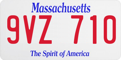 MA license plate 9VZ710