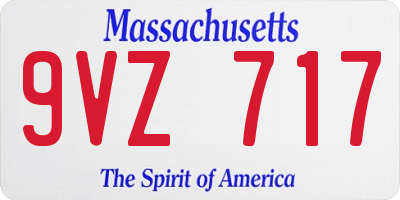MA license plate 9VZ717