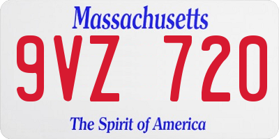 MA license plate 9VZ720