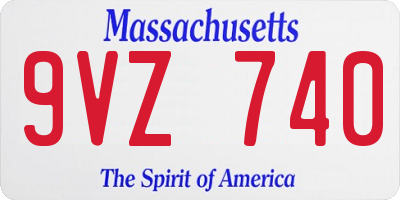 MA license plate 9VZ740