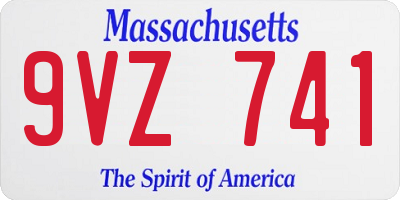 MA license plate 9VZ741
