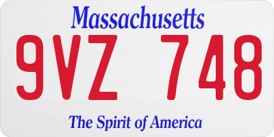 MA license plate 9VZ748