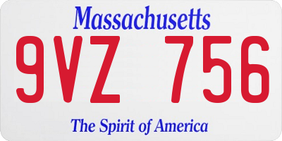 MA license plate 9VZ756