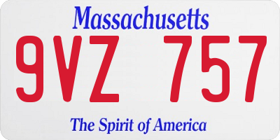 MA license plate 9VZ757