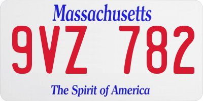MA license plate 9VZ782