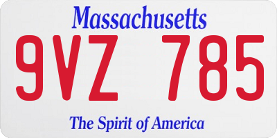 MA license plate 9VZ785