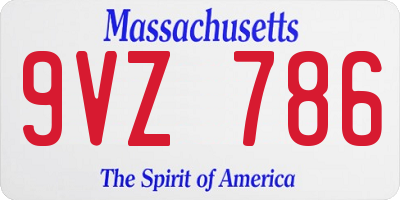 MA license plate 9VZ786