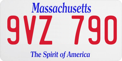 MA license plate 9VZ790