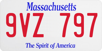 MA license plate 9VZ797