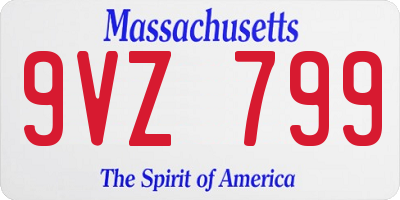 MA license plate 9VZ799