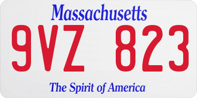 MA license plate 9VZ823