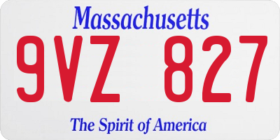 MA license plate 9VZ827